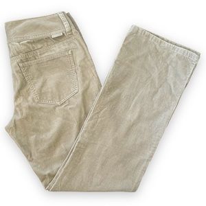 90s Y2K TOMMY HILFIGER Tan Tedddy Corduroy Low Rise Button Waist Flare Pants